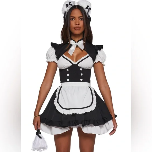 Halloween outfit for girl Black and White Maid Costume - Picture 1 of 4